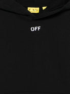 Felpa per bambino Off-White Kids nera con stampa strisce sulle maniche 44BBB001S26F005 001 OFF WHITE KIDS 
