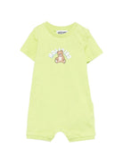 Tutina per neonati Moschino Kids verde con Teddy Bear sul davanti MTY022LAA01 30355 MOSCHINO KIDS 