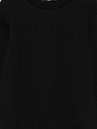 Felpa per bambino Balmain Kids nero con logo ricamato BX4Q50 Z3183 930NE BALMAIN KIDS 