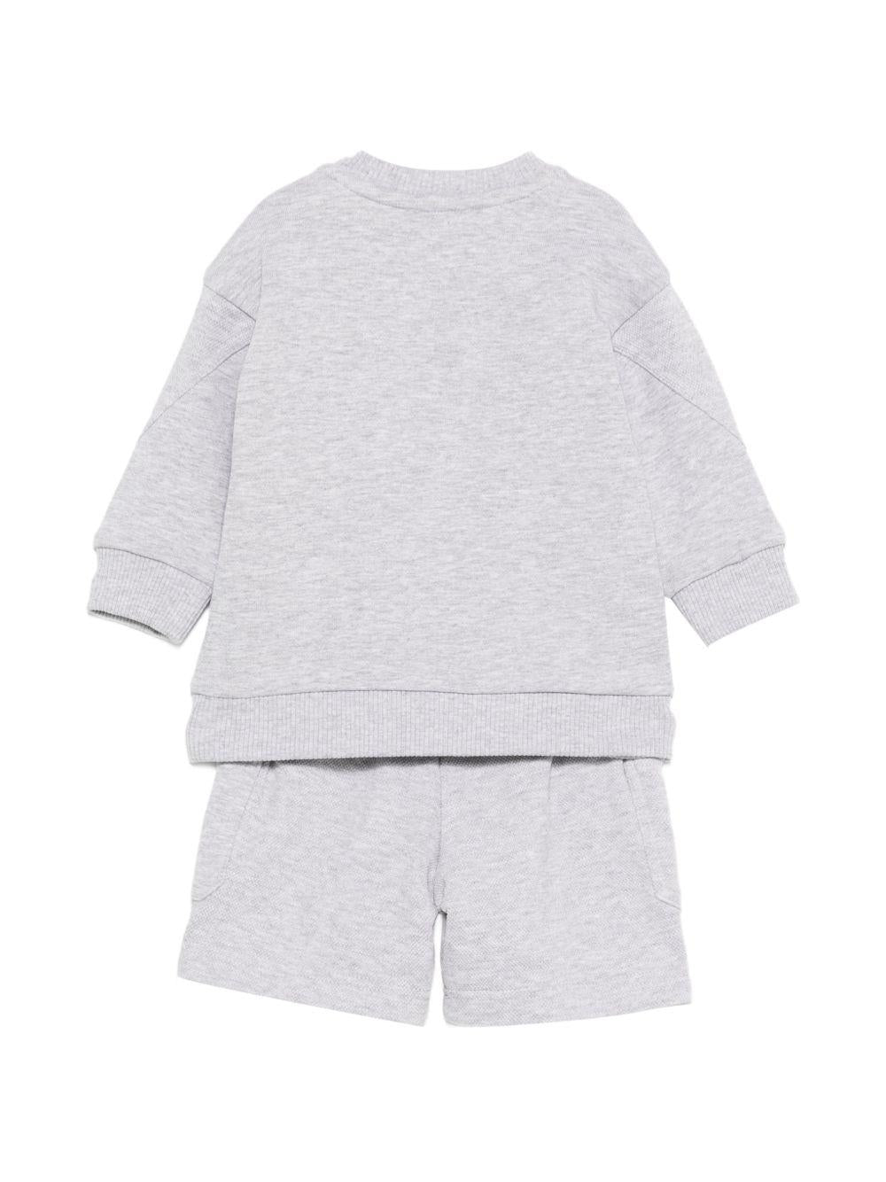 Set felpa e shorts per neonato Givenchy Kids grigio con tasca sul davanti H31187 A01 GIVENCHY KIDS 