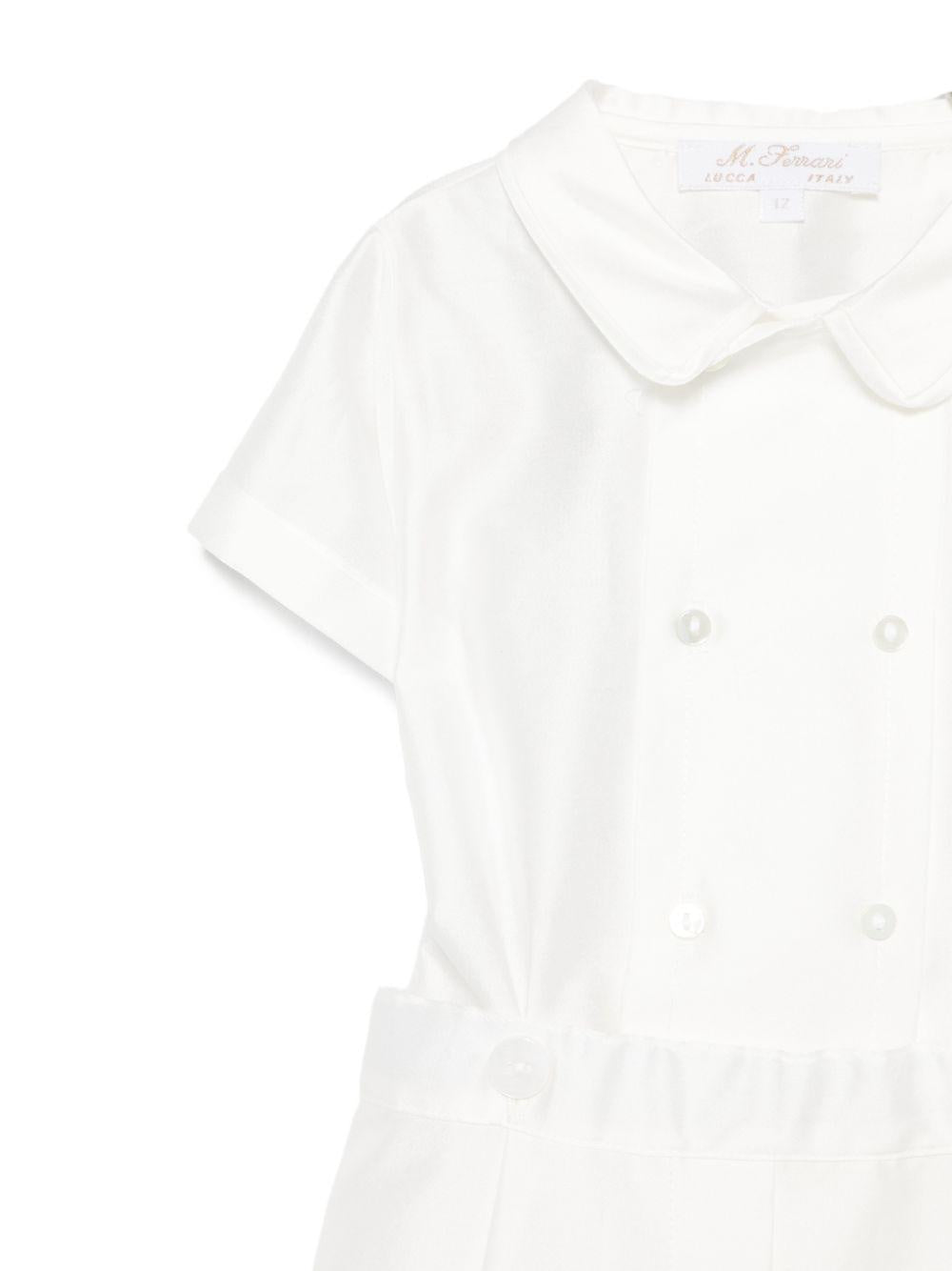Tutina per neonato Mariella Ferrari bianco con colletto a punta PLF6 BURRO MARIELLA FERRARI KIDS 