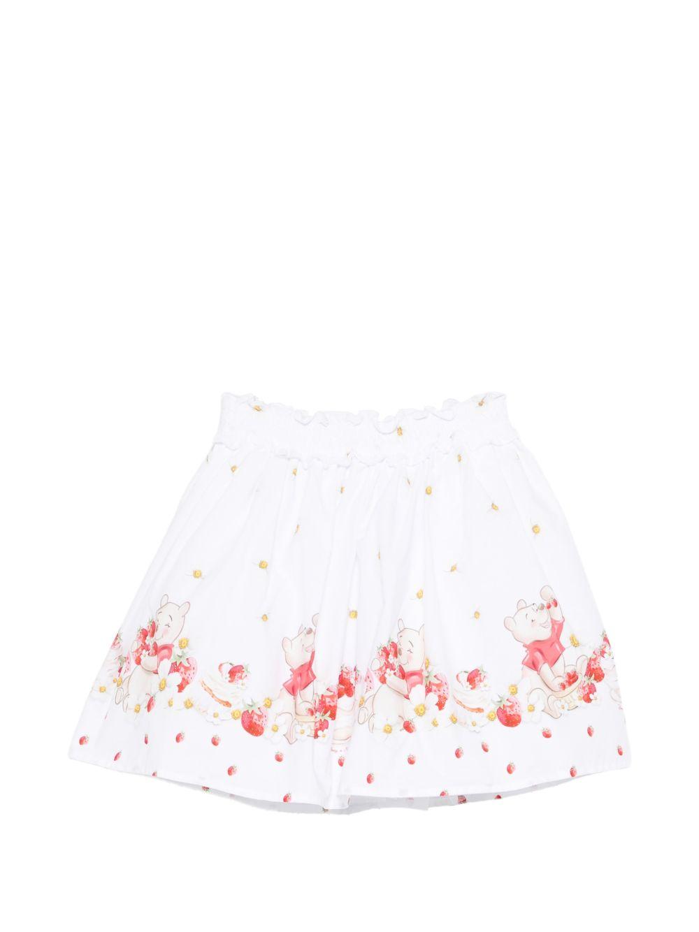 Gonna per bambina Monnalisa bianco con stampa grafica 31G705 7617 9944 MONNALISA KIDS 