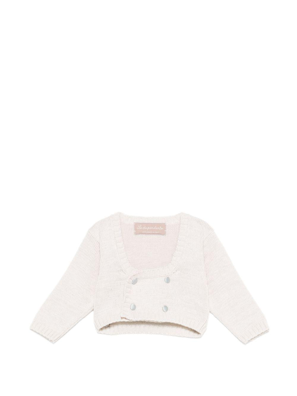 Cardigan per neonata La Stupenderia beige con chiusura con bottoni sul davanti 2SCSC51 805 S66 LA STUPENDERIA KIDS 