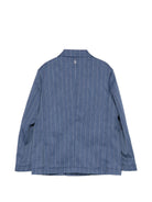 Blazer doppiopetto per bambino DONDUP Kids blu con motivo gessato DMGC0280TV117 4019 DONDUP KIDS 