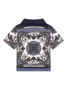 Camicia per neonato Dolce & Gabbana blu con stampa grafica all-over L14S82 FI5NQ HT5XB DOLCE & GABBANA KIDS 