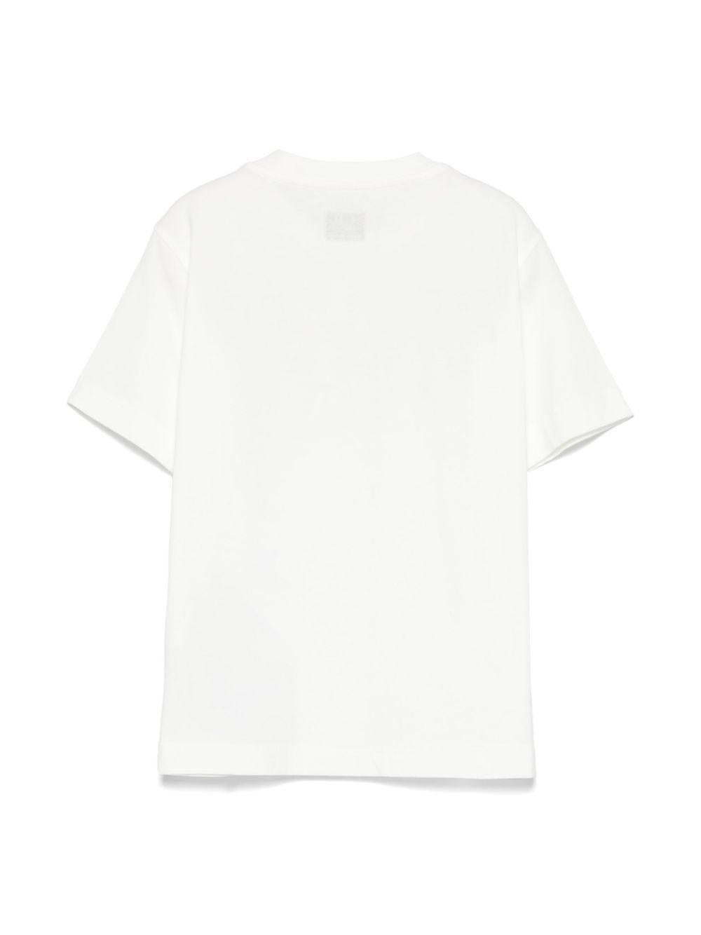 T-shirt con applicazione per bambino C.P. Company Kids bianco con girocollo C9M008LAA17 10135 C.P.COMPANY KIDS 