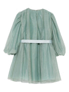 Abito per bambina Il Gufo verde con decorazioni glitter A25GVL0022H4003 511 IL GUFO 
