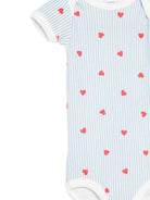 Body per neonati Petit Bateau multicolore a righe con stampa a cuori (set da tre) A0GY7 00 PETIT BATEAU KIDS 