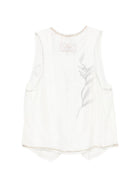 Gilet da donna Alysi bianco con stampa floreale 216812 P6202 BURRO ALYSI 