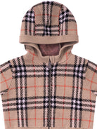 Felpa per neonato Burberry Kids beige con caratteristico motivo Vintage Check 8121171 B9368 BURBERRY KIDS 