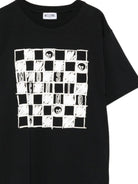 T-shirt per bambino Moschino Kids nero con stampa grafica HUM05GLAA01 60100 MOSCHINO KIDS 