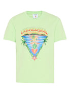 T-shirt per bambino Casablanca Kids verde con stampa logo KSP26JTS03802 INNOCENCE TRIANGLE CASABLANCA KIDS 
