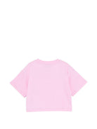 T-shirt per bambina Moschino Kids rosa con stampa ciliegie HDM075LAA02 51473 MOSCHINO KIDS 