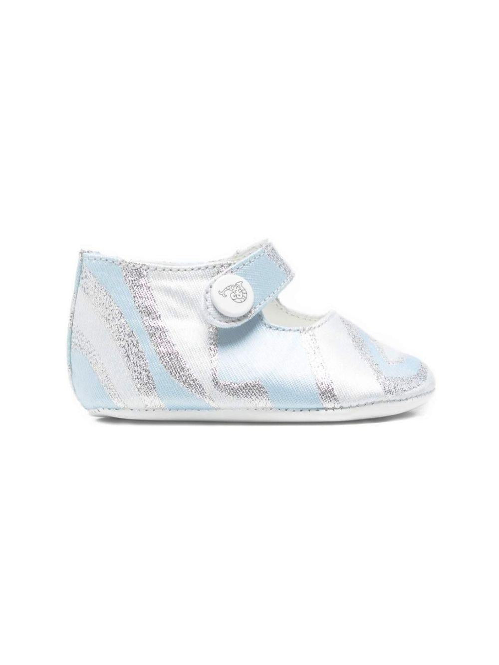 Ballerine per neonata Emilio Pucci Junior azzurro con stampa Iride PZ0066 S0273 600AG EMILIO PUCCI KIDS 