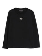 T-shirt a maniche lunghe Emporio Armani Kids bl navy con stampa logo EB000420 AF15013 MB250 EMPORIO ARMANI KIDS 