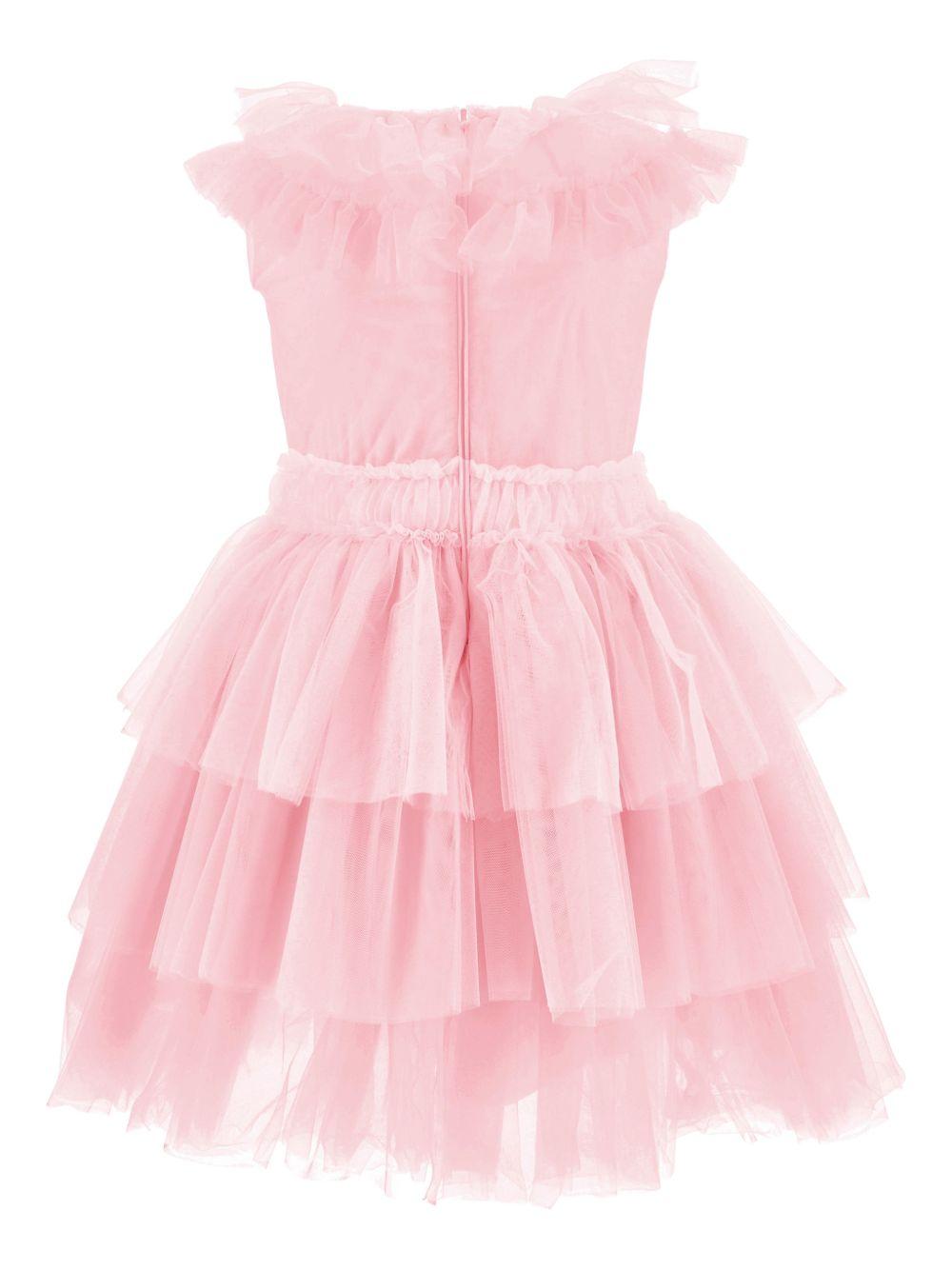 Abito per bambina Monnalisa rosa con ruches 17G908NP T9945 0090 MONNALISA KIDS 