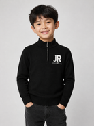Maglione per bambino John Richmond Kids nero con dettaglio logo ricamato RBA26170LU BLACK JOHN RICHMOND KIDS 