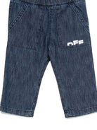 Jeans per neonato Off-White Kids in denim con elastico in vita OBAX001F25DEN001 3401 OFF WHITE KIDS 