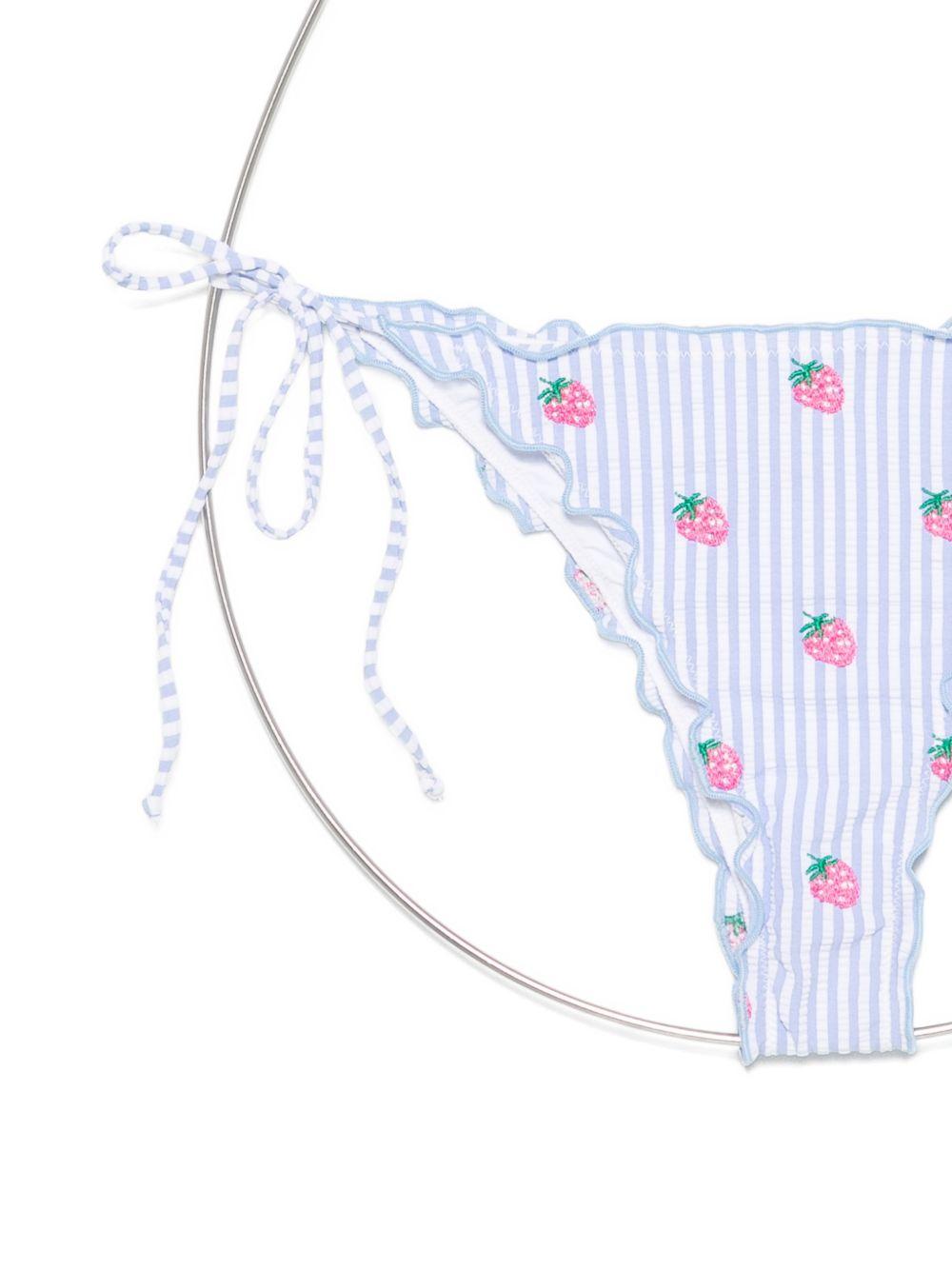 Bikini da donna MC2 Saint Barth azzurro con motivo a righe SAGI001 00693L MC2 ST. BARTH 