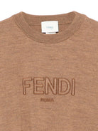 Maglione per bambini Fendi Kids marrone con logo ricamato JUG184 AS5P F0QU5 FENDI KIDS 
