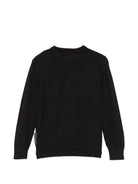 Maglione per bambino John Richmond Junior nera con logo ricamato RBA26168MA BLACK JOHN RICHMOND KIDS 