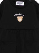 Abito per neonata Moschino Kids nero con logo sul davanti MDV0DGLCA19 60100 MOSCHINO KIDS 