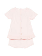 Set maglia con shorts per neonata Paz Rodriguez rosa con dettaglio in pizzo sangallo 103-123682 322 PaZ RODRIGUEZ KIDS 
