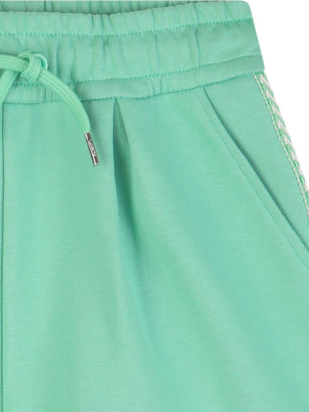 Shorts per bambina Lanvin Enfant verde con dettaglio decorativo N30334 68N LANVIN KIDS 