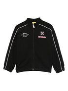 Felpa per bambino Off-White Kids nera con logo ricamato OBBD005F25FLE001 1025 OFF WHITE KIDS 