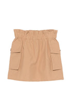 Minigonna per bambina Balmain Kids beige con tasche a patta BY7B01 B0094 116 BALMAIN KIDS 