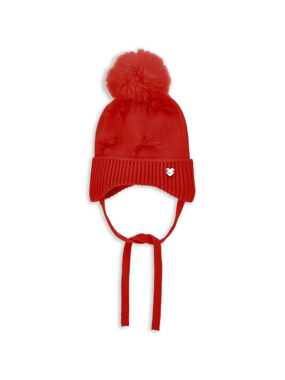 Berretto per neonata Monnalisa Kids rosso con dettaglio con fiocchi 37H005 8064 0043 MONNALISA KIDS 