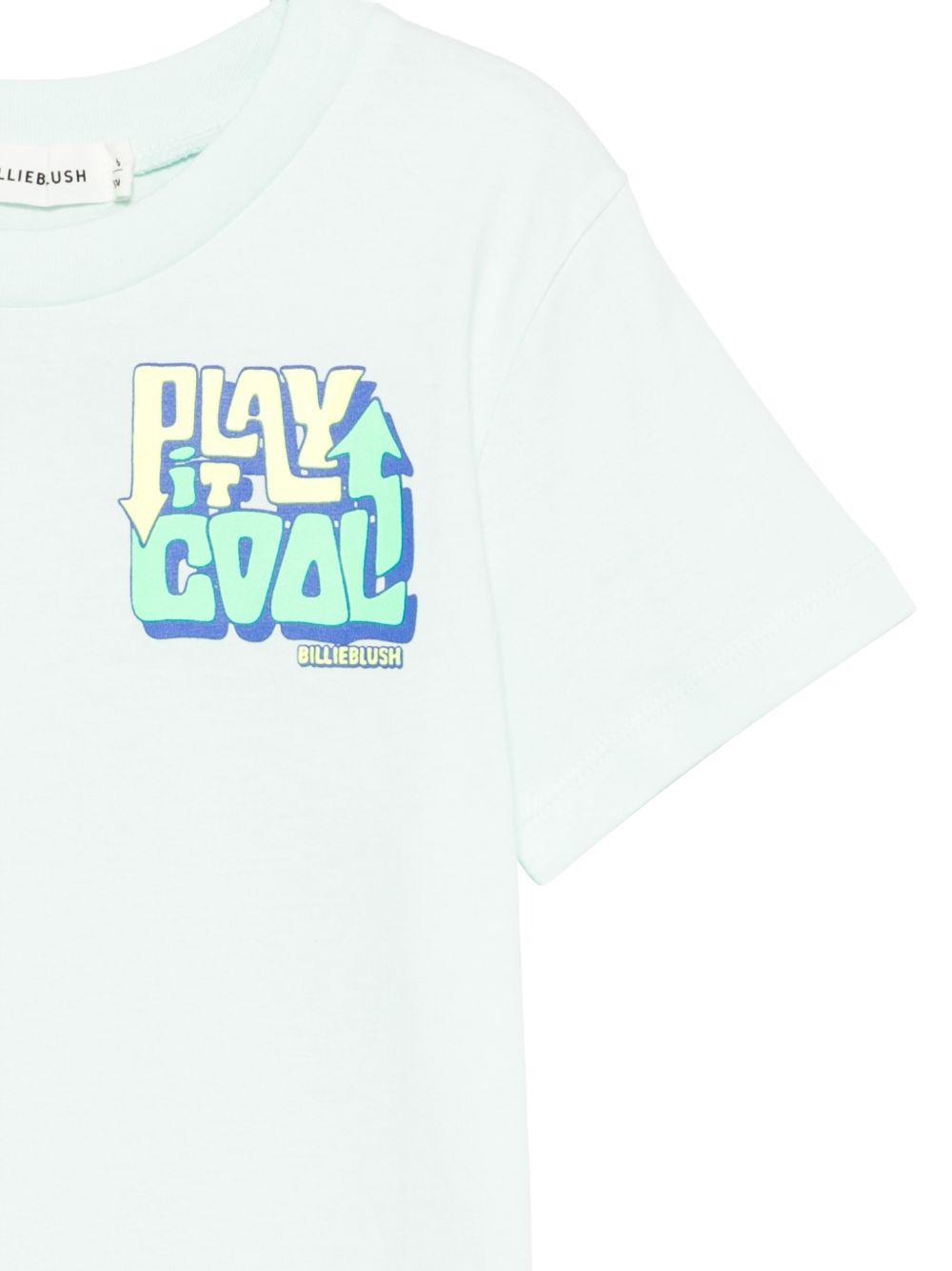 T-shirt per bambino Billieblush azzurro con dettaglio grafico sul petto U21689 73A BILLIEBLUSH KIDS 