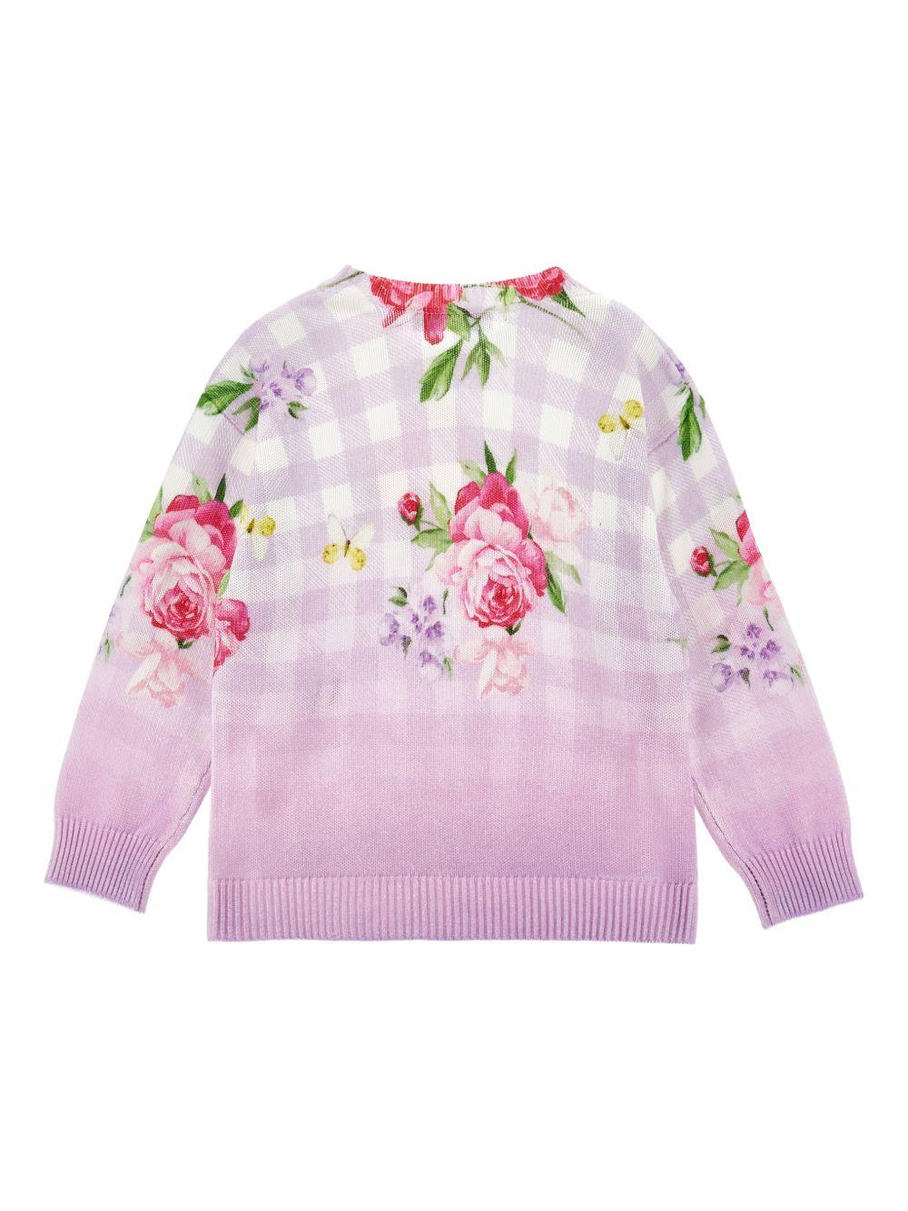 Maglione per bambina Monnalisa rosa a quadretti 19G601 7035 0065 MONNALISA KIDS 