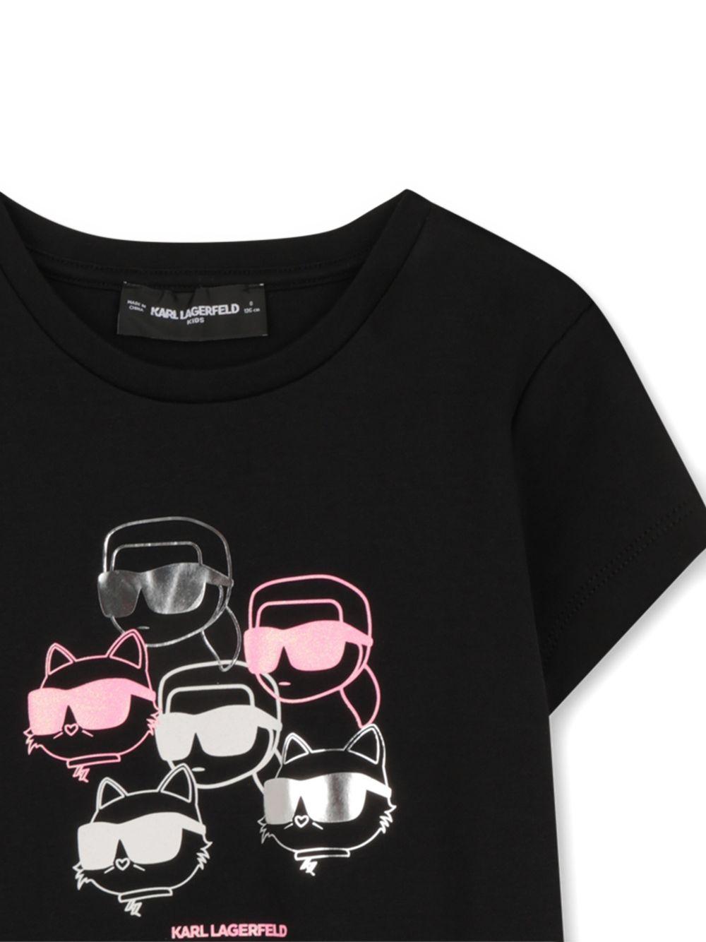 Abito per bambina Karl Lagerfeld Kids nero con stampa grafica Z31155 09B KARL LAGERFELD KIDS 