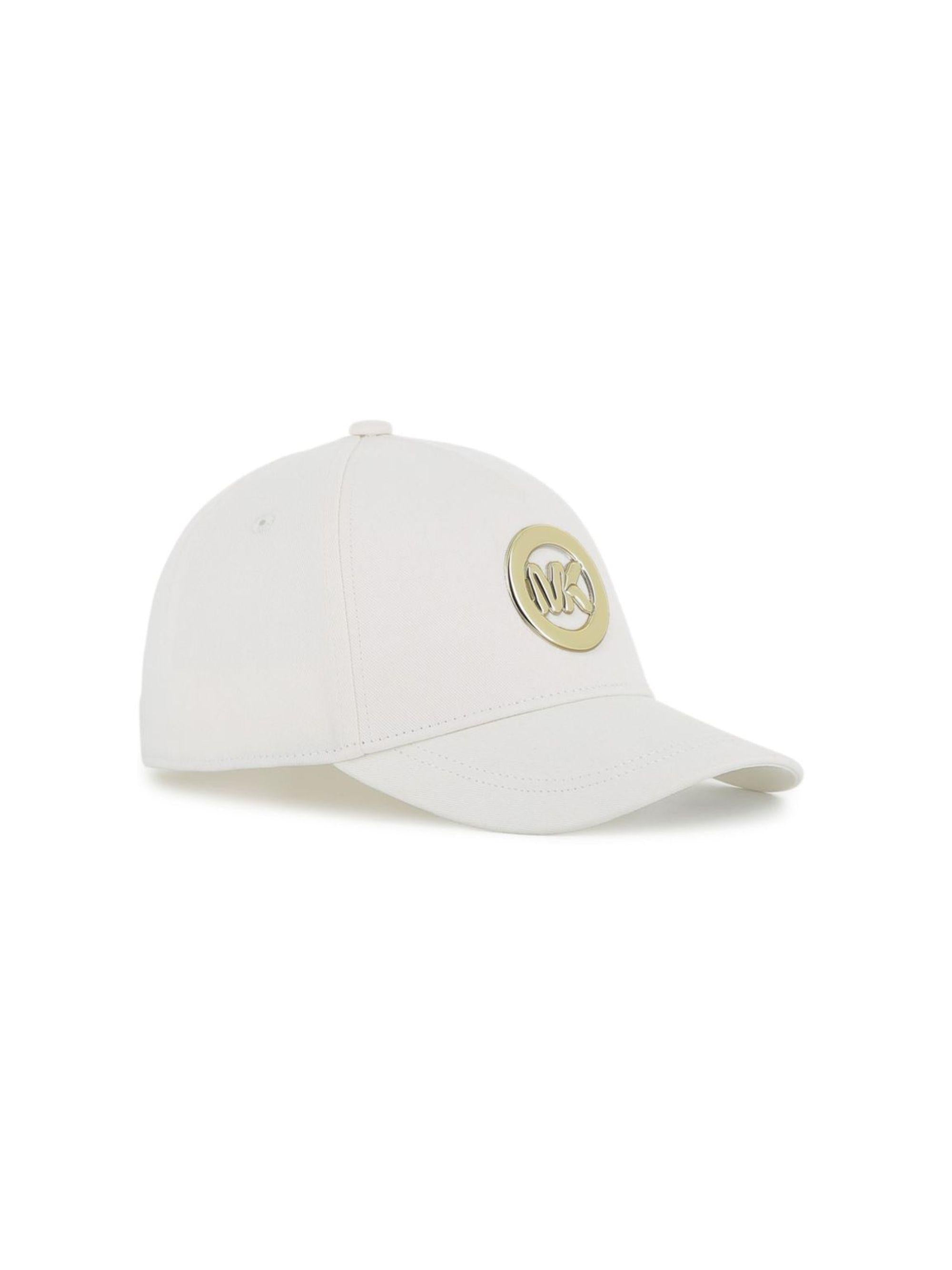 Cappello da baseball per bambina Michael Kors Kids bianco con placca logo R30626 117 MICHAEL KORS KIDS 