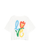 T-shirt per bambina Stella McCartney Kids bianca con stampa Love TY8B21 Z0434 101 STELLA McCARTNEY KIDS 