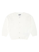 Cardigan per neonata Molo bianco in maglia con scollo rotondo 4S25K303 5474 MOLO 