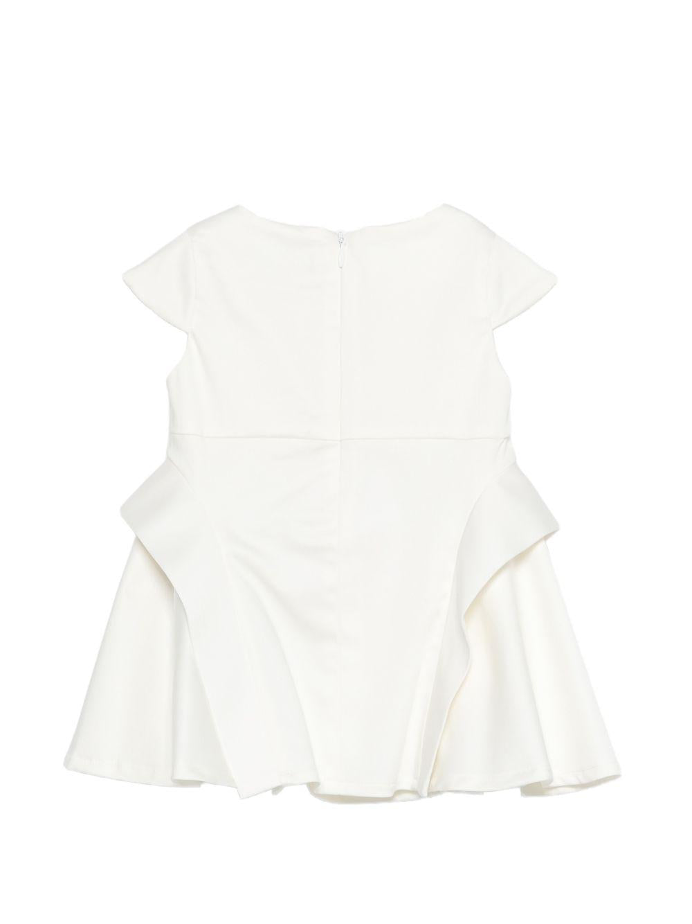 Abito per neonata Balmain Kids bianco con dettagli arricciati BY1161 P0484 100 BALMAIN KIDS 