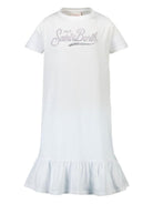 Abito per bambina MC2 Saint Barth Kids bianco con logo sul davanti ABY0002 02296L MC2 ST. BARTH KIDS 