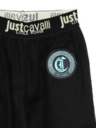 Pantaloni sportivi per bambina Just Cavalli Kids neri con toppe ricamate JGP26215PA BLACK ROBERTO CAVALLI KIDS 