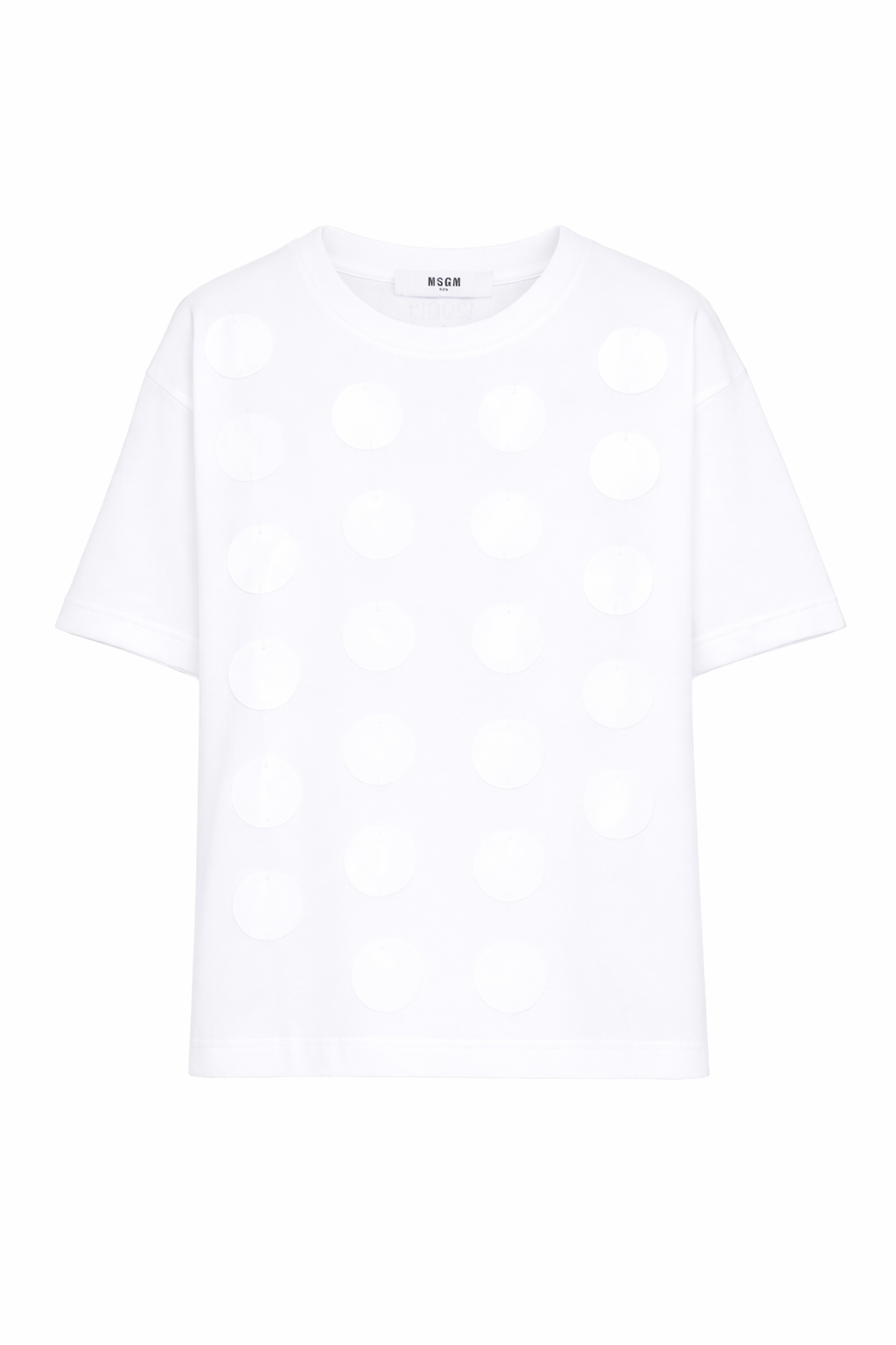 T-shirt per bambina MSGM Kids bianca con applicazioni S6MSJGTH099 001 MSGM KIDS 