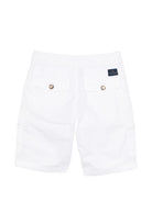 Shorts per bambino Paul & Shark Junior bianco con bottoni WUQ002LLC05 10101 PAUL & SHARK KIDS 