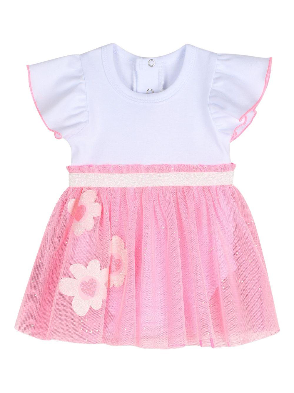 Abito per neonata Billieblush bianco con gonna in tulle U21815 44L BILLIEBLUSH KIDS 