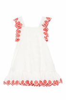Abito per bambina Stella McCartney Kids bianco con decorazioni floreali rosse TY1E72 Z0138 101 STELLA McCARTNEY KIDS 
