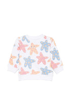 Felpa per neonati Stella McCartney Kids bianca con stampa grafica stelle marine TY4070 Z3572 100MC STELLA McCARTNEY KIDS 