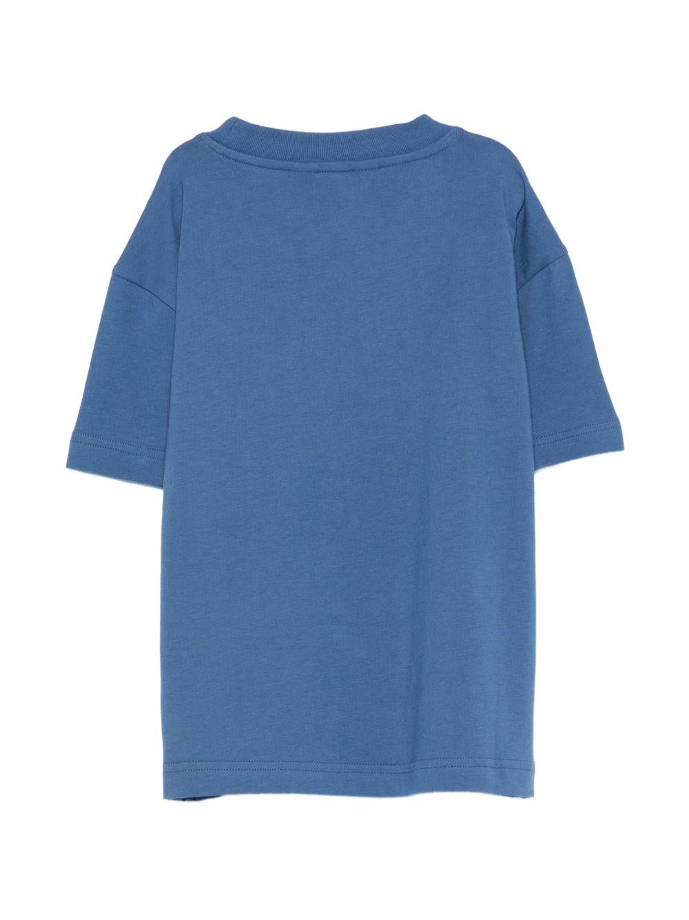 T-shirt per bambino Palm Angels Kids blu con stampa Teddy Bear PBAA003S26JER006 060 PALM ANGELS KIDS 