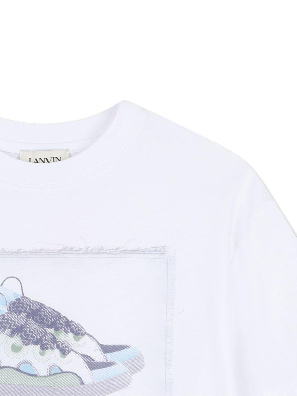T-shirt per bambino Lanvin Enfant bianca con stampa grafica N30359 10P LANVIN KIDS 