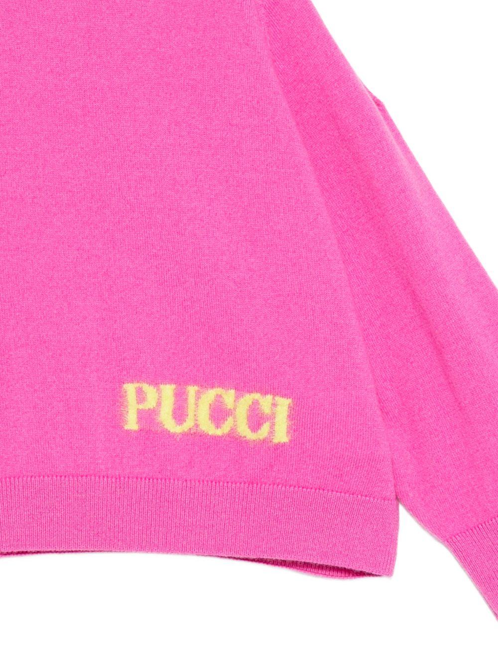 Maglione per bambina Emilio Pucci Kids fucsia con collo alto PZ9A00 Z2362 543 EMILIO PUCCI KIDS 