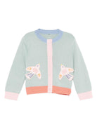 Cardigan per neonata Stella McCartney Kids verde con applicazione TX9030 Z1528 923 STELLA McCARTNEY KIDS 