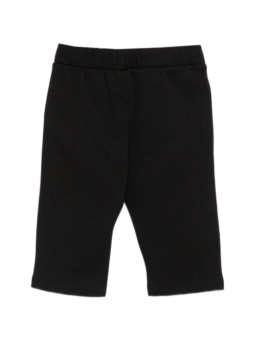 Pantaloni per neonati Moschino Kids neri con motivo Teddy Bear MUP05XLCA92 60100 MOSCHINO KIDS 